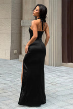 Satin Slit Slip Dress