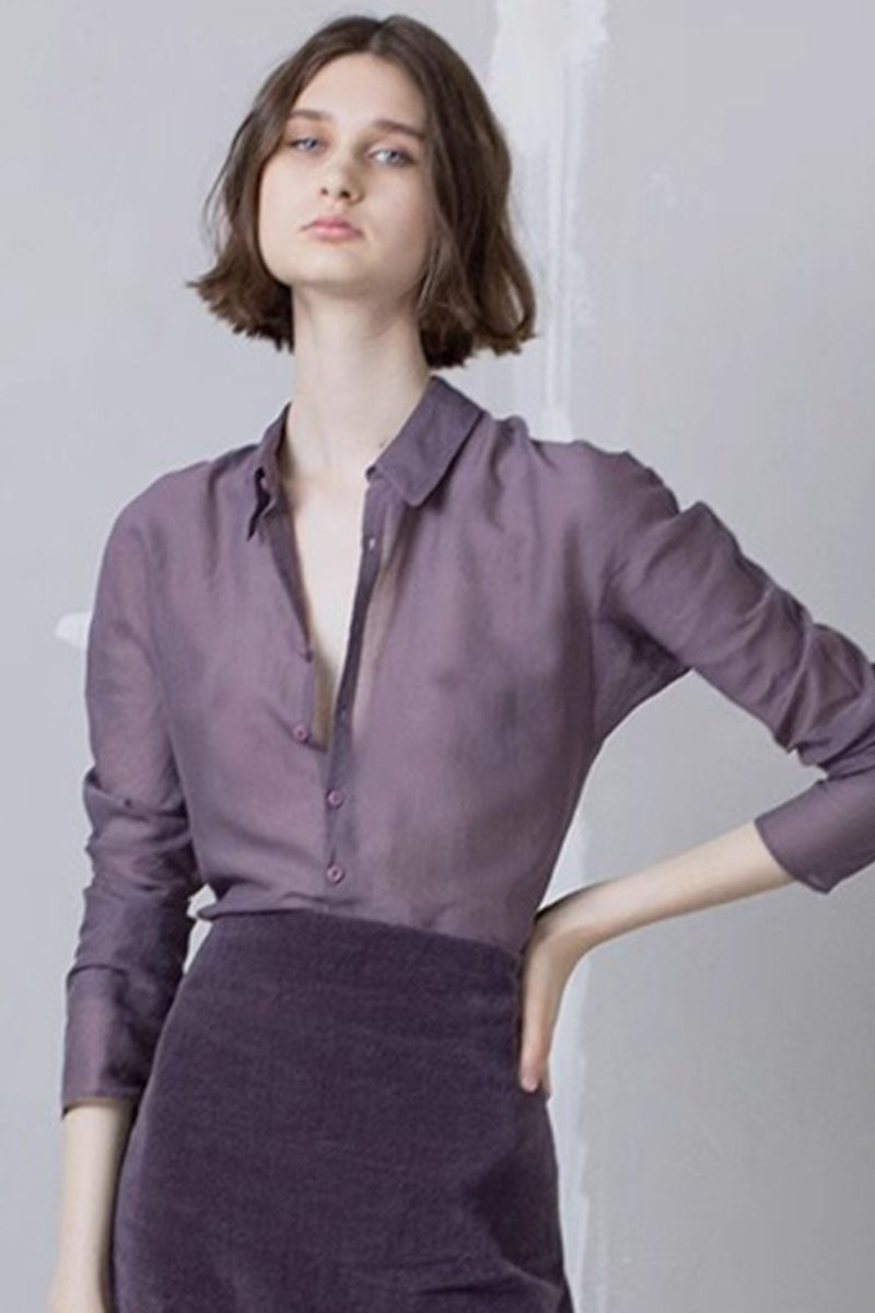 Collared Fine Cotton Blouse Main image