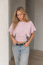 Solid Crew Neck Loose Fit Short Sleeve Tee