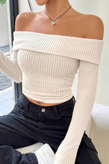 Sexy Off Shoulder Long Sleeve Sweater