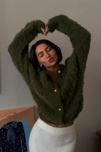 Heavyweight Plush Faux Fur Relaxed Cardigan