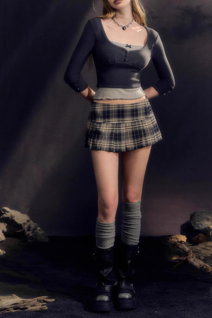 Plaid Low Waist A line Mini Skirt Secondary image