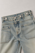 Vintage Washed Wide Leg Jeans