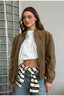 Suede Lapel Single-Breasted Jacket