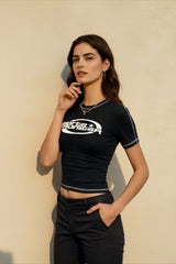 Contrast Stitch Graphic T-shirts