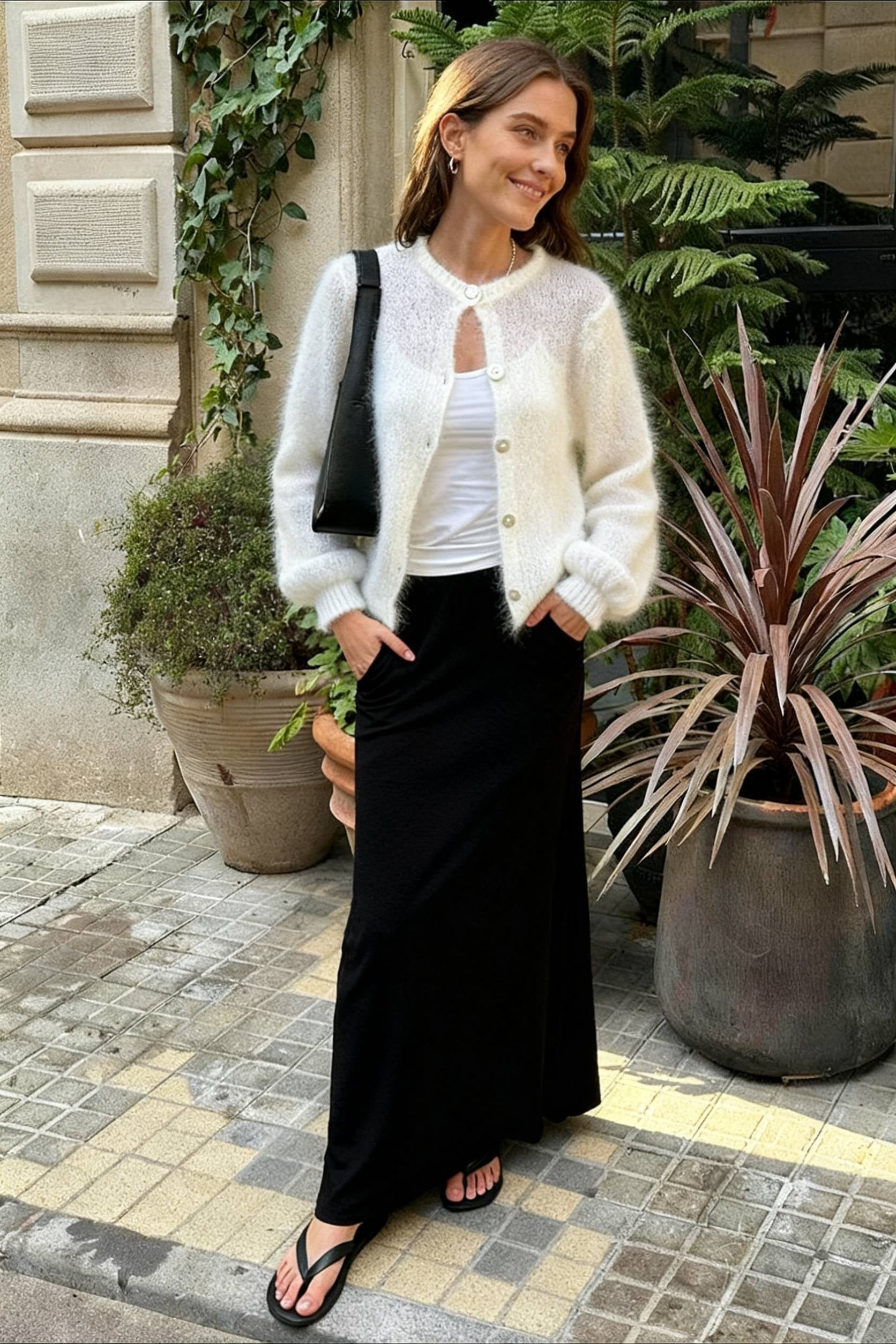 Lightweight Long Sleeve Solid Knit Cardigan Main image