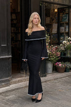 Off Shoulder Long Sleeve Sweater Dress
