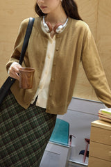 Wool Color Block Layered Cardigan