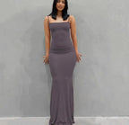 Satin Slip Backless Maxi Dress