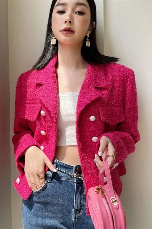 Tweed Double-Breasted Slim Blazer Secondary image