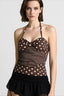 Polka Dot Ruched Halter Cami Top