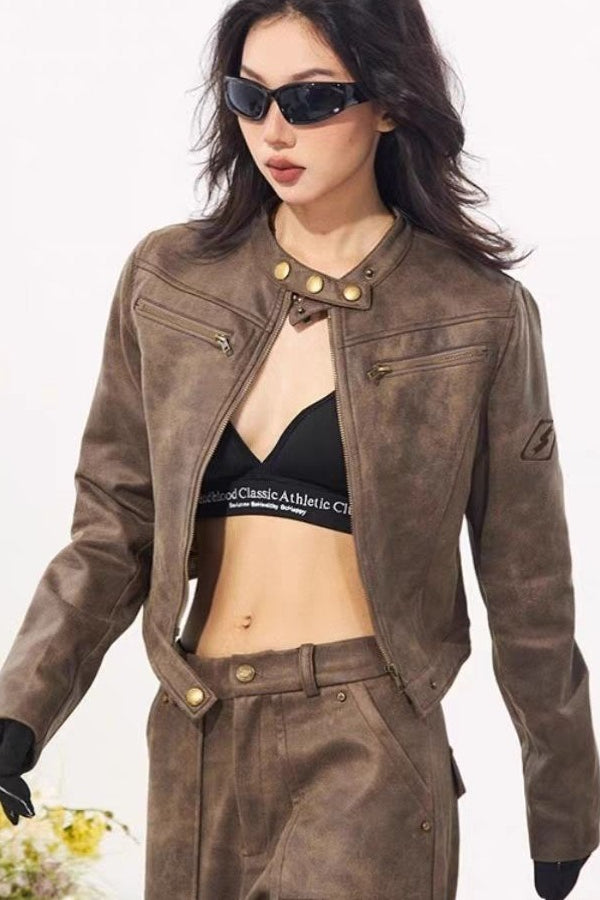 Vintage Distressed Suede Moto Jacket Secondary image