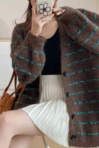 Plus Size Striped Knit Sweater