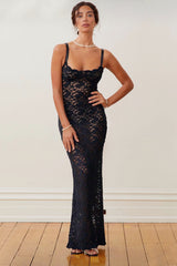 Bodycon Lace Insert Slip Dress