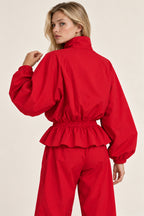 Stand Collar Jacket Jogger Pants Set