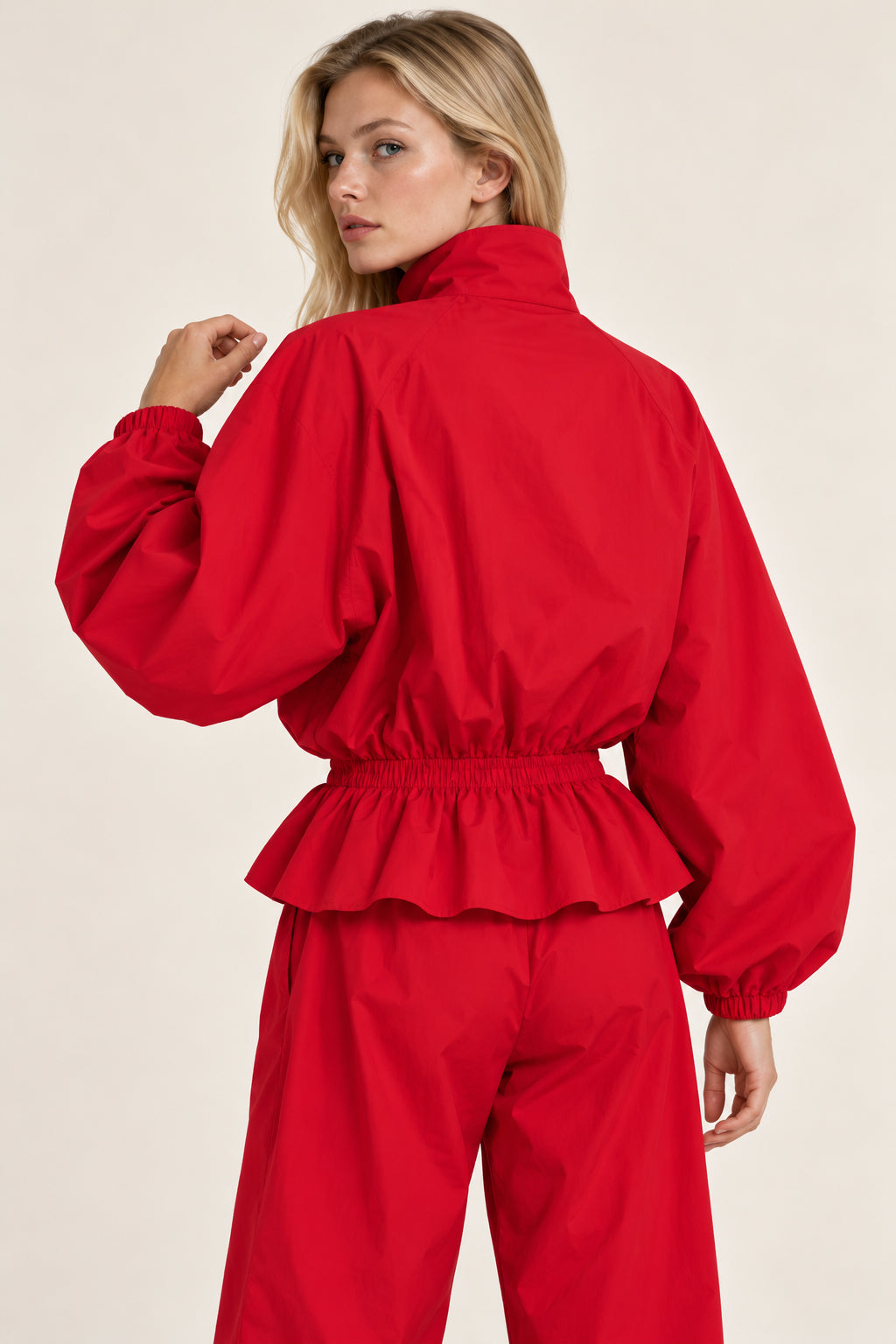 Stand Collar Jacket Jogger Pants Set