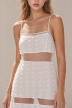 Textured Floral Cutout Spaghetti Strap Vacation Dress
