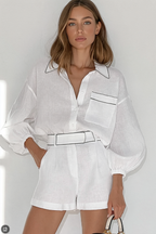 cotton and linen long-sleeved summer suit