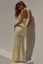 Halter Backless Sleeveless Bodycon Lace Dress