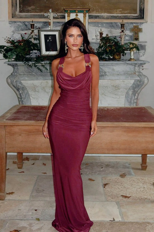 Elegant Draped Halter Slip Dress Secondary image