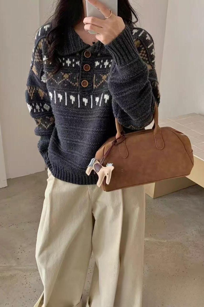 Loose Fit Fair Isle Knit Sweater Secondary image