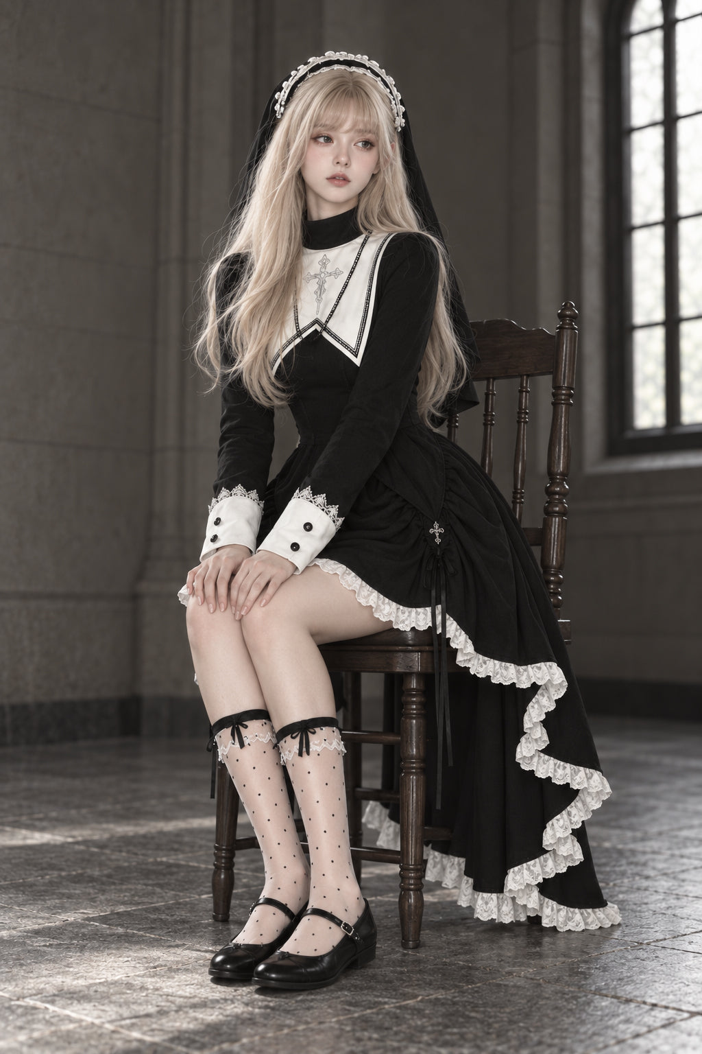 Halloween Gothic Cross Lolita Dress
