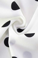 Chic Strapless Polka Dot Work Dress