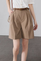 Loose Fit Straight Tailored Casual Shorts
