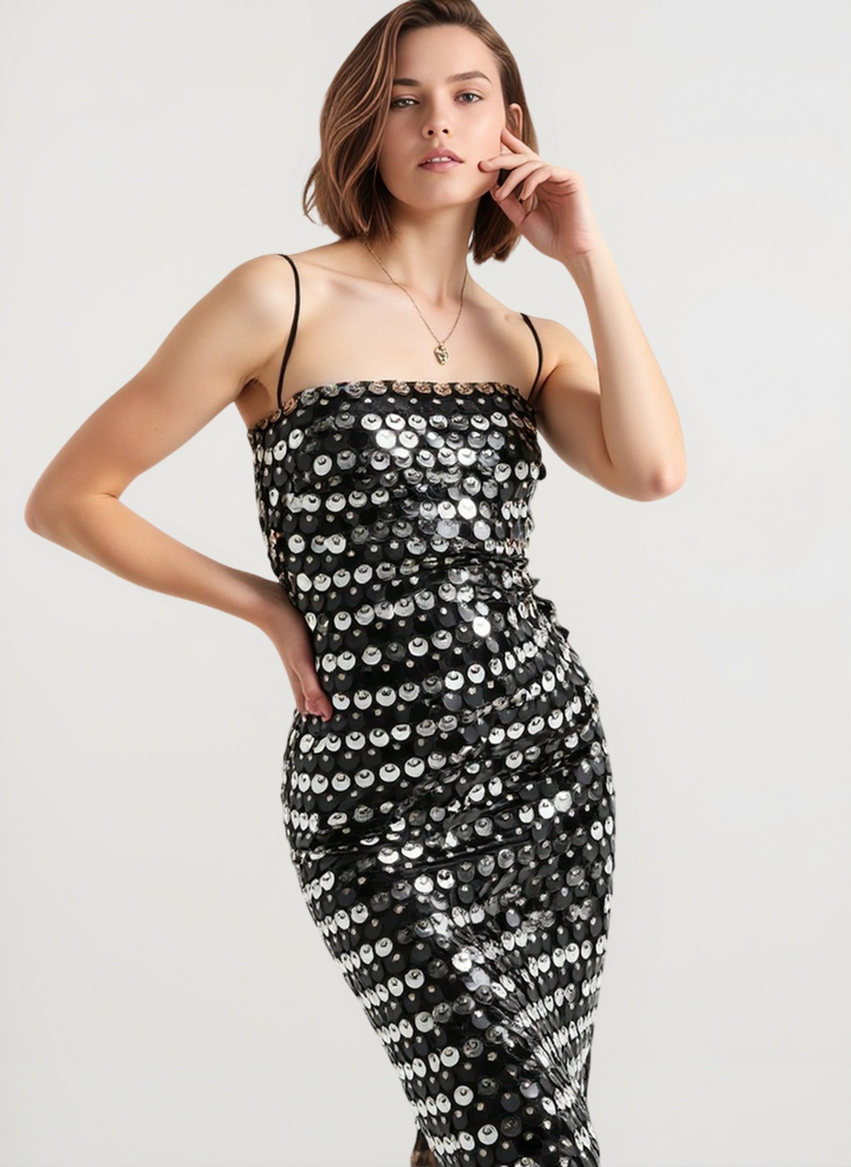 Spicy Girl Beaded Irregular Midi Dress Secondary image