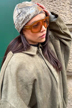 Button Shoulder Belted Pilot Jacket
