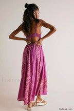 Chiffon Strap Backless Boho Dress