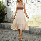 Colorful Geometric Woven Boho Dress