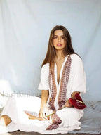 Cotton Flare Sleeve Boho Dress