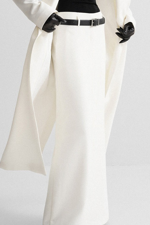 Relaxed Fit White A Line Commuter Skirt Main image