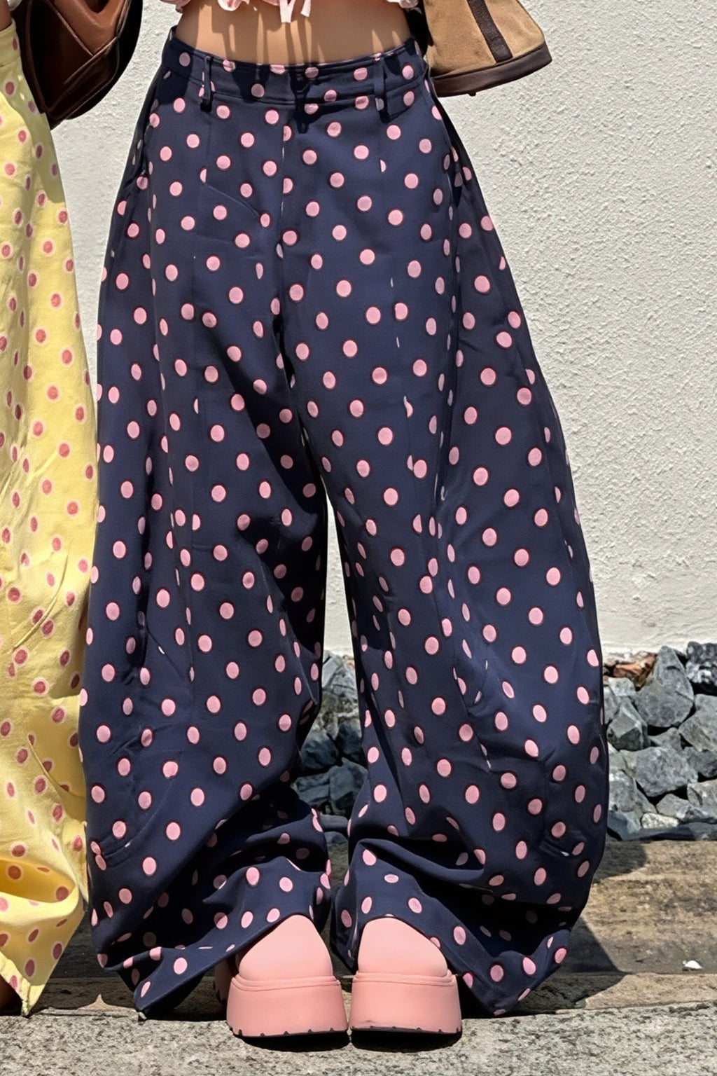 Scattered Dot Baggy Wide Leg Pants