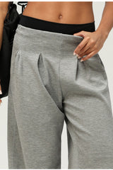 Sporty Casual Box Pleat Loose Straight Dance Pants