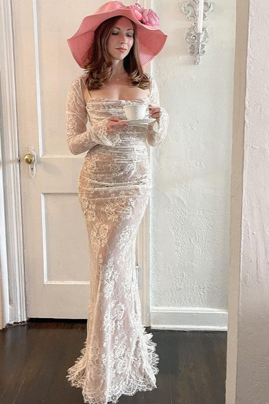Elegant Crochet Strap Lace Dress Main image