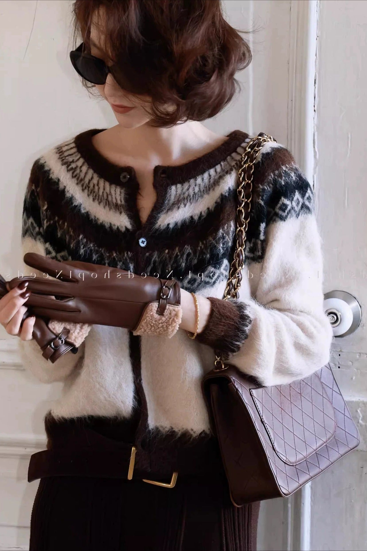 Round Neck Fair Isle Cardigan Secondary image