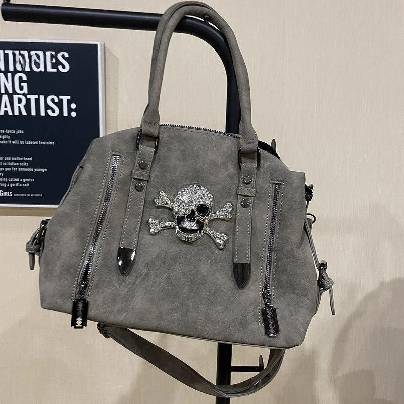 Y2K Gothic Punk Harajuku Skull Head Diamond Large Capacity Shoulder Bag Secondary image
