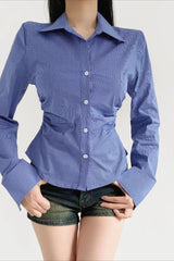 Polo Neck Slim Fit Long Sleeve Top