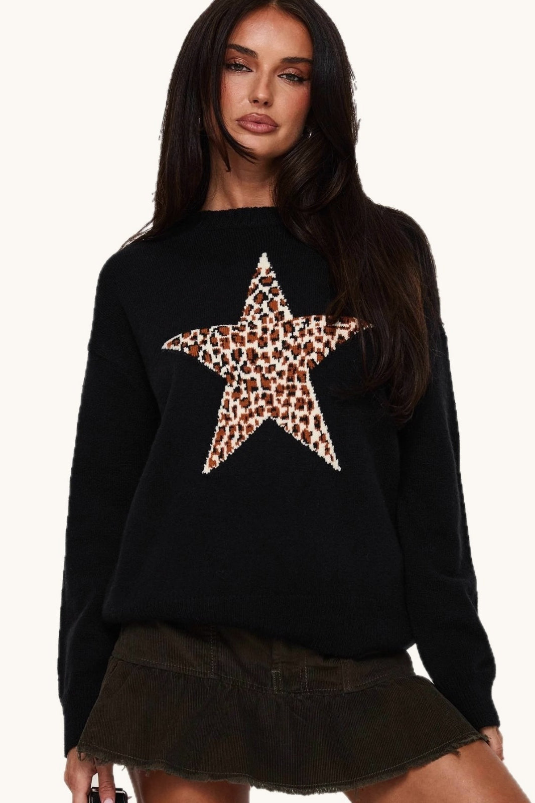 Graphic Print Fitted Sweater Secondary image