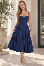 Elegant Vintage Cami Bodycon Midi Dress