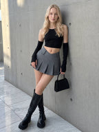Preppy Micro Mini A-line Skirt