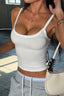White Simple Basic Cami Tank Top