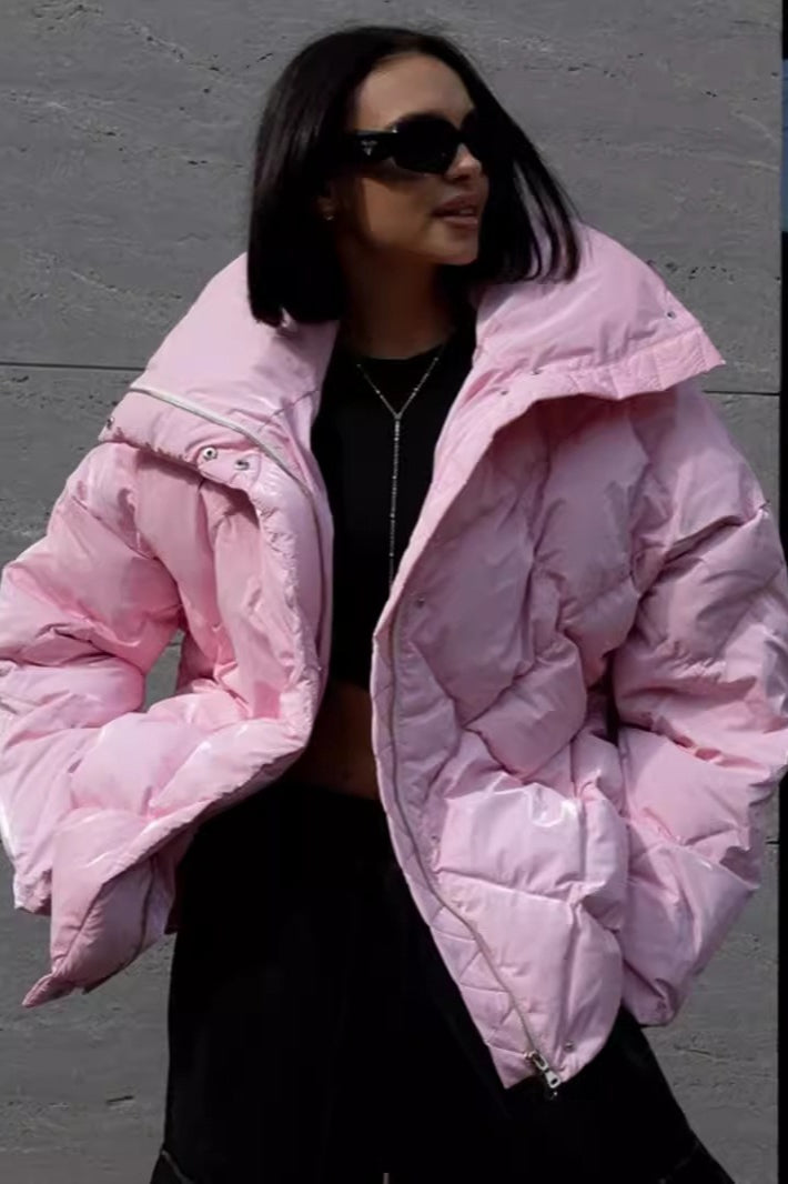Quilted Oversized Lapel Puffer Coat Secondary image