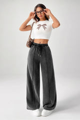 Drawstring Low Rise Straight Jeans