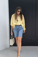 Fashion Stripe Collared Blouse