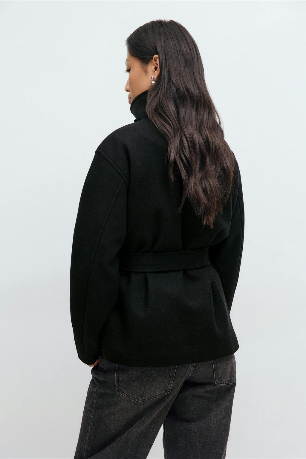 Structured Double Faced Wool Midi Coat