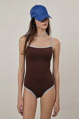 Romantic Cutout Backless Color Block One Piece Swimwear