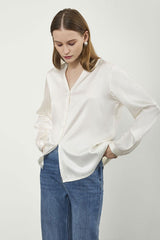 Silk Oversized Elegant Workwear Long Sleeve Blouse